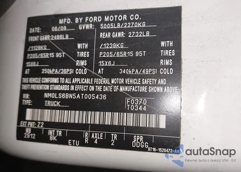 2010 Ford Transit Connect Xlt from USA, damaged, VIN NM0LS6BN5AT005436